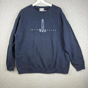 Vintage J. America Men's Size Large Navy Blue Inside Passage Alaska Blue Sweater